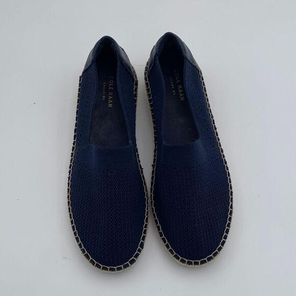 Cole Haan Navy Espadrille Slip-On Shoes size 8.5 nautical - Picture 3 of 11